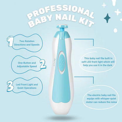 Baby electric nail trimmer, baby nail cutter set, baby nail care kit